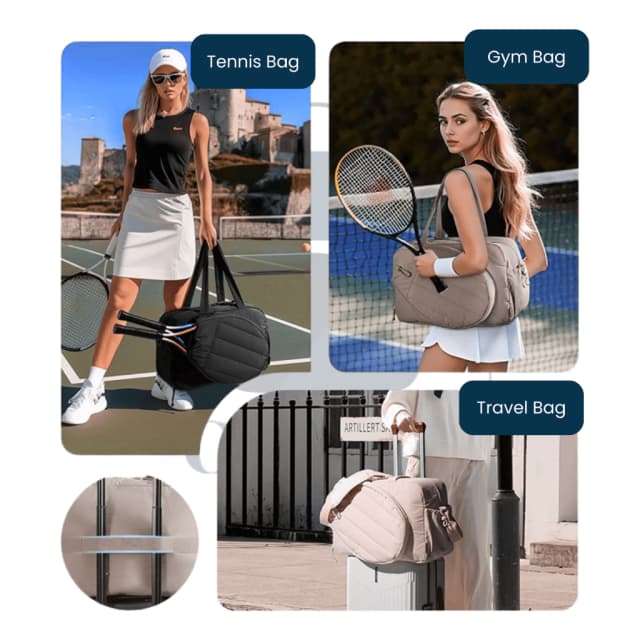 CAVANO FLEUR Tas Padel Stylish Sports Tennis Tote Bag Perempuan Raket Cover Kore...